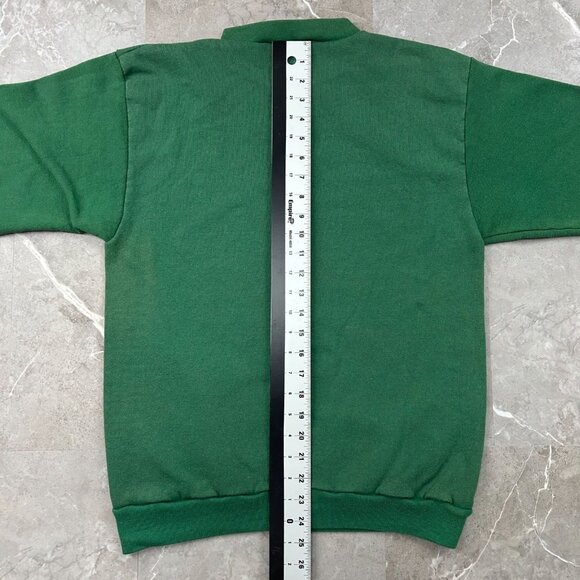 90s Vintage Cougar Sweatshirt Mens Medium Animal Nature Big Cats Wildlife Green - Picture 8 of 9